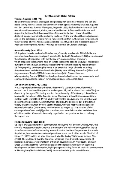 Cover page of Key thinkers for Global Politics