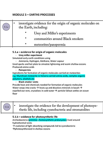 Cover page of YR 12 EARTH AND ENVIRONMENTAL SCIENCE - EARTH'S PROCESSES MODULE 5 (97.4 ATAR)