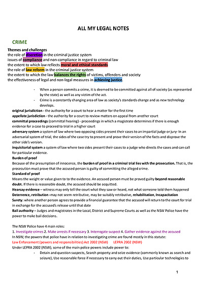 Cover page of ALL LEGAL STUDIES NOTES (22)