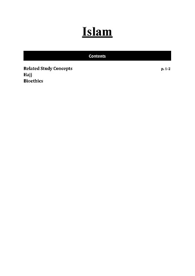 Cover page of HSC Studies of Religion Islam Notes