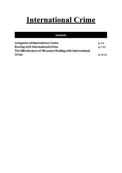 Cover page of HSC Legal Studies International Crime Notes