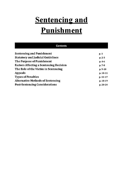 Cover page of HSC Legal Studies Sentencing and Punishment Notes