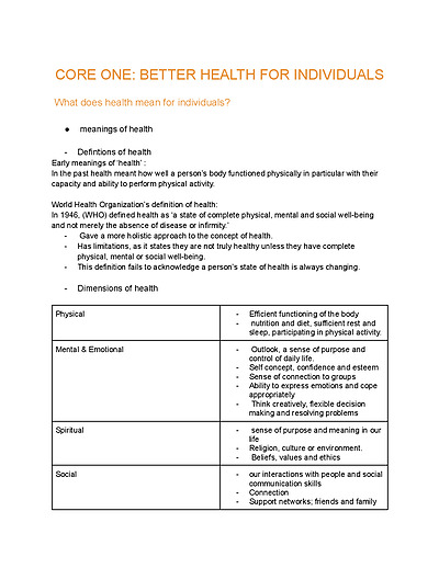 Cover page of YEAR 11 PDHPE PRELIM NOTES