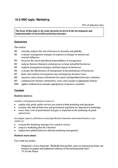 Cover page of BUSINESS STUDIES MARKETING NOTES