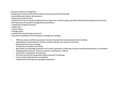 Cover page of GEOGRAPHY ECO SYSTEMS AT RISK ESSAYS/ ESSAY PLANS