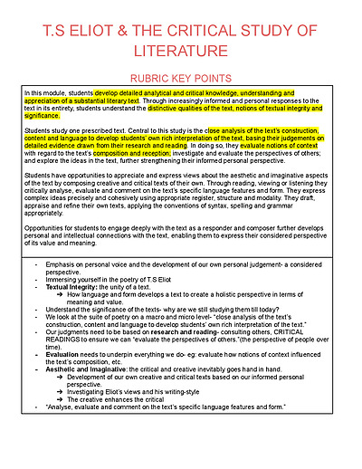 Cover page of Band 6 Module B Advanced English Notes