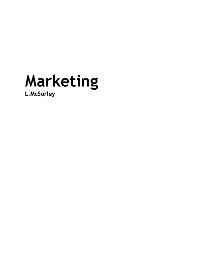 Cover page of Marketing 