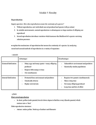 Cover page of HSC Biology heredity - full syllabus study notes