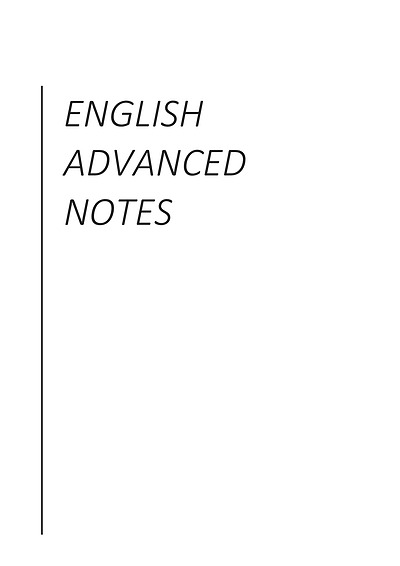 Cover page of BAND 6 ENGLISH ADVANCED NOTES (28 Pages)