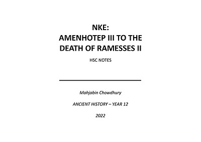 Cover page of NKE Amenhotep III to Death of Ramsses II (Band 6 HSC Notes)