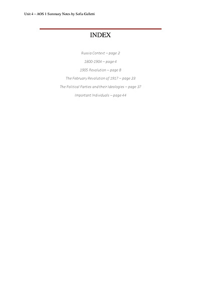 Cover page of RUSSIAN REV UNIT 4 AOS 1 NOTES