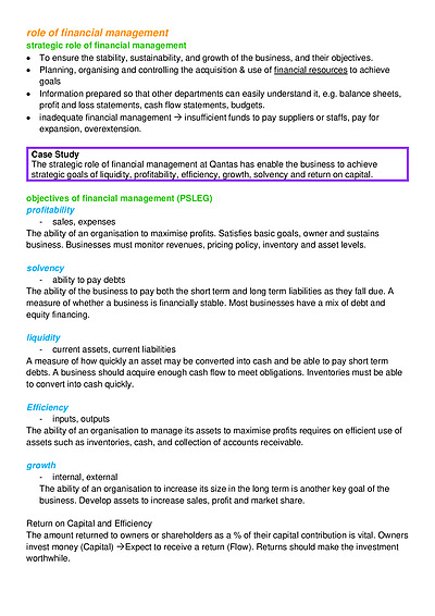 Cover page of FULL BUSINESS COURSE NOTES