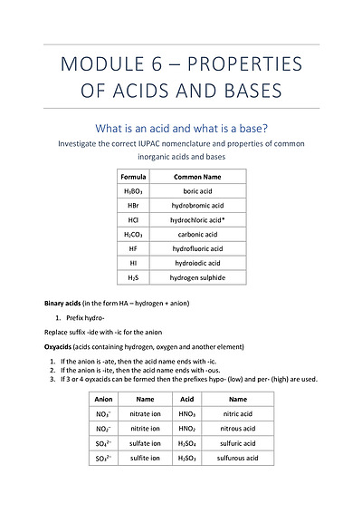Cover page of Module 6 Notes