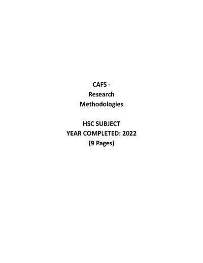 Cover page of Community and Family Studies - Research Methodologies