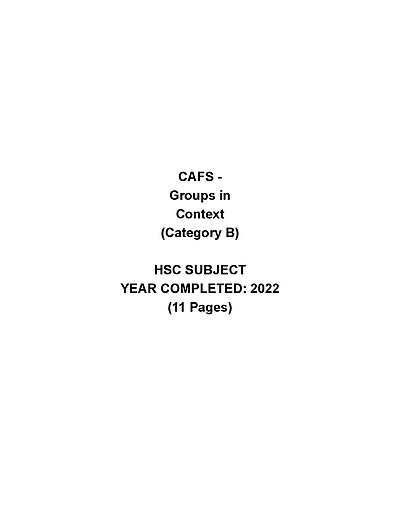 Cover page of Community and Family Studies - Groups in Context (CATEGORY B)