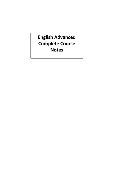 Cover page of ENGLISH ADVANCED COMPLETE COURSE NOTES (BAND 6)