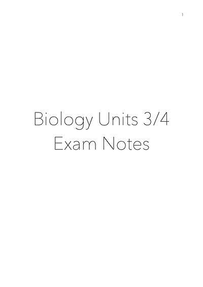 Cover page of VCE Raw 46 (99.85 ATAR) Biology Exam Notes