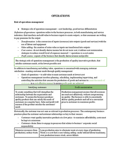 Cover page of Operations Notes
