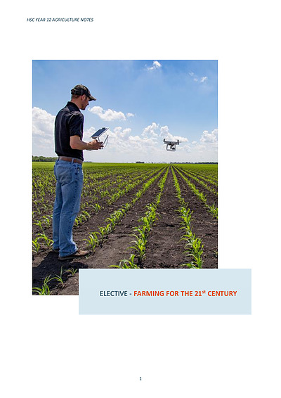 Cover page of Band 6 HSC Agriculture Elective Notes | Farming for the 21st Century