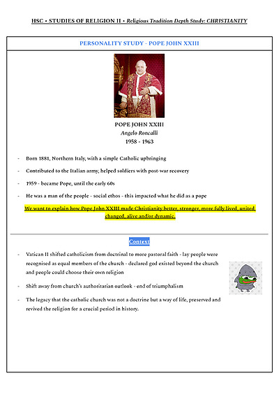 Cover page of Christianity SOR II Full Syllabus Notes (15pgs - 95 mark)