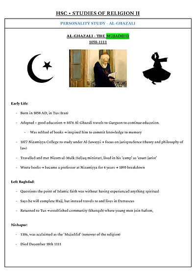 Cover page of Islam SOR II Full Syllabus Notes (14pgs - 95 mark)