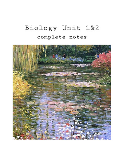 Cover page of Biology Units 1 and 2 QCE Notes 