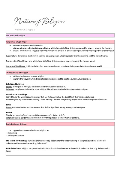 Cover page of Entire SOR 2 Study Notes - PRELIM