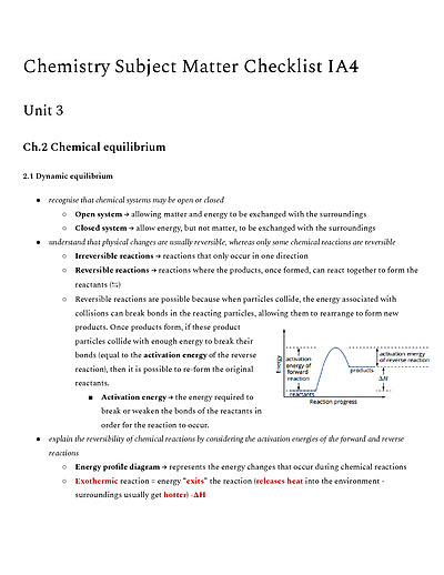 Cover page of QCE Chemistry Unit 3 & 4 Complete Notes
