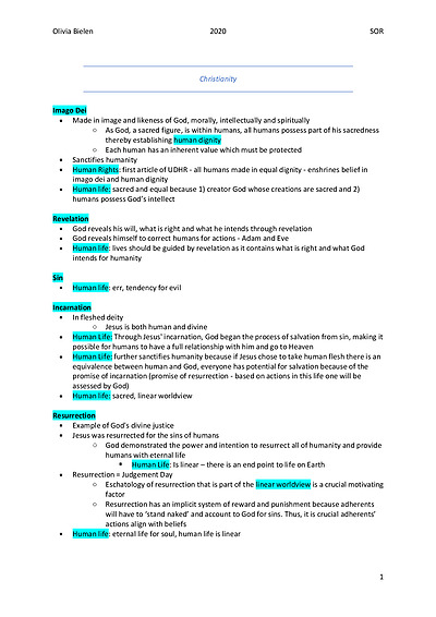 Cover page of QCE SOR Unit 4 Notes