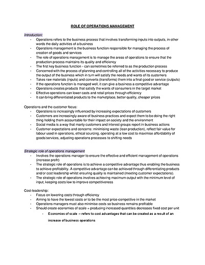 Cover page of Business Trial HSC notes