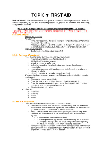 Cover page of Preliminary PDHPE Notes
