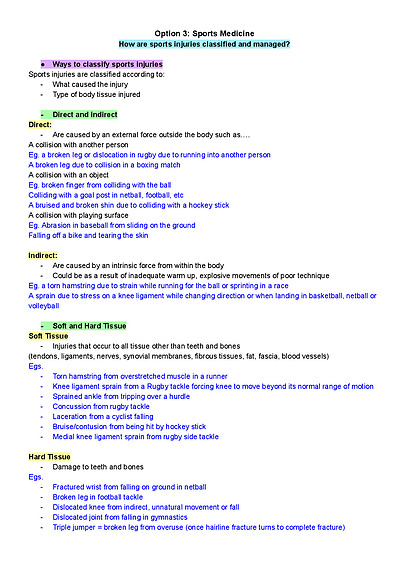 Cover page of PDHPE - Sports Medicine