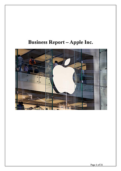 Cover page of Apple Business Report