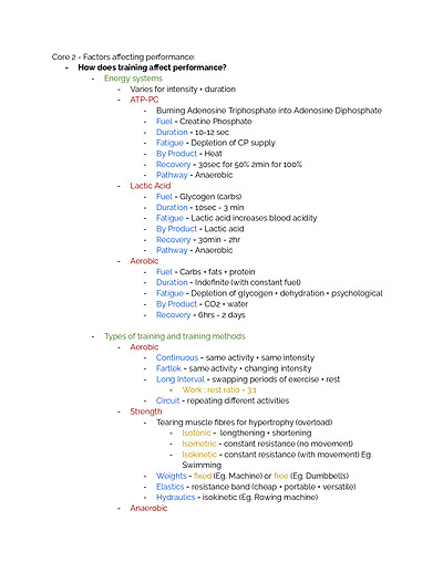 Cover page of PDH - Core 2: Factors Affecting Performance syllabus notarised