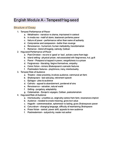Cover page of Module A Sample Essay with Quotes