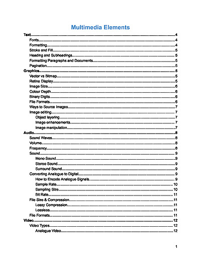 Cover page of Multimedia Elements