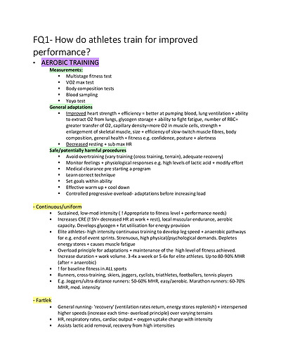 Cover page of BAND 6/97 ATAR - 18 pages of IMPROVING PERFORMANCE NOTES :)