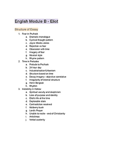 Cover page of Module B sample essay with quotes