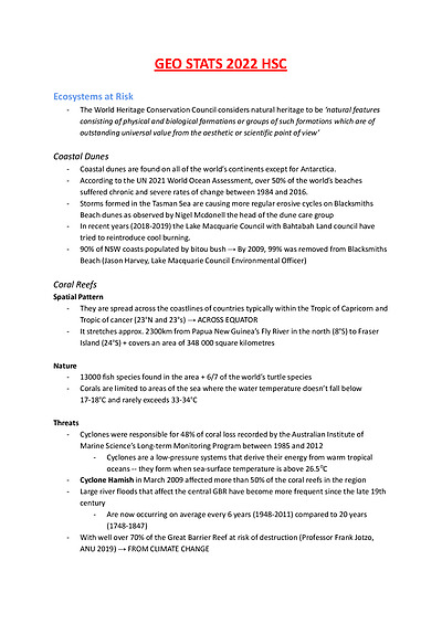 Cover page of BAND 6 GEOGRAPHY NOTES: ALL statistics and quotes