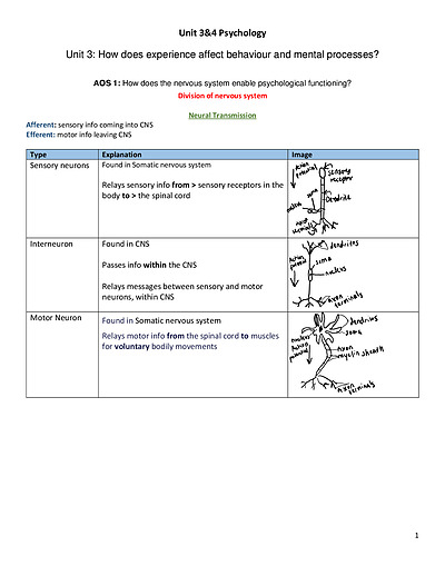 Cover page of VCE Psychology Unit 3&4 Notes - New Study Design