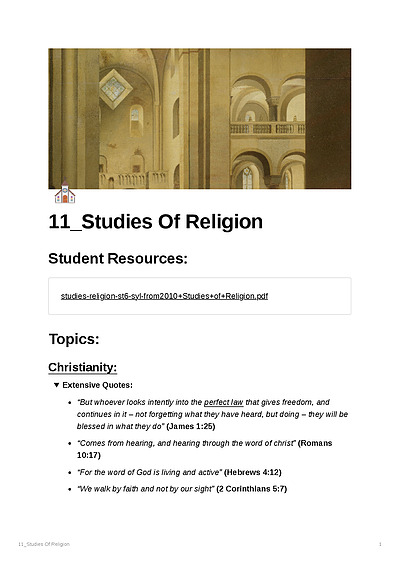 Cover page of Year 12 SOR HSC Exam Notes