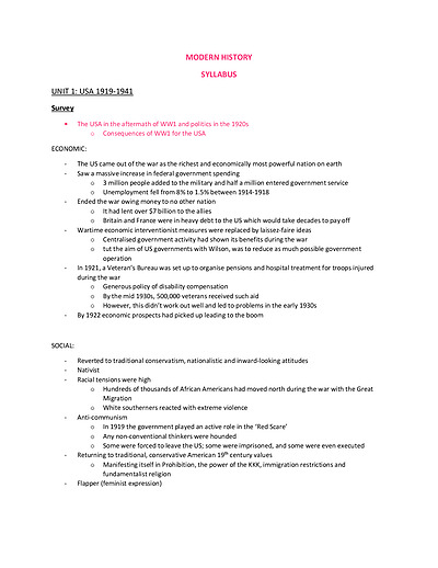Cover page of Modern History Full Syllabus Band 6