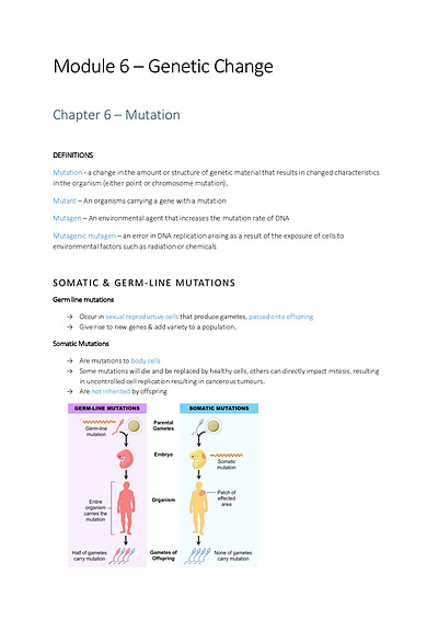 Cover page of Band 6 Biology - Module 6 - Genetic Change