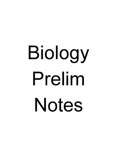 Cover page of Biology prelim notes for HSC