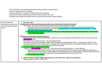 Cover page of Family Law Essay Prep - High Band 6 Student 