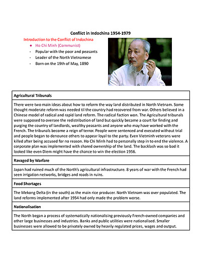 Cover page of Modern History: Indochina War Study Notes
