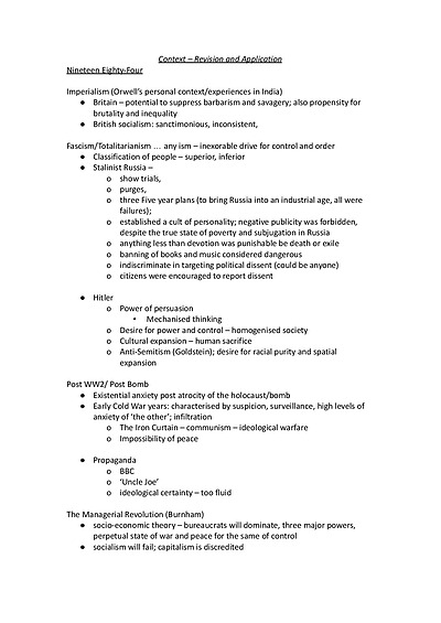 Cover page of HSC English Advanced 1984 Context Notes