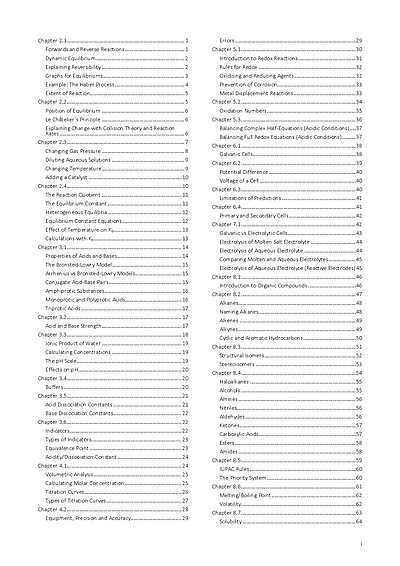 Cover page of QCAA Year 12 Chemistry Units 3 and 4 Comprehensive Notes