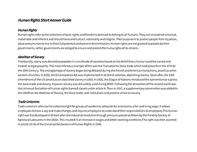 Cover page of HSC Legal Studies - Detailed Human Rights Notes (Entire Syllabus)
