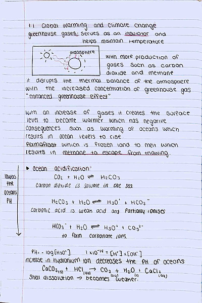 Cover page of Topic 1: Monitoring the environment hand written notes